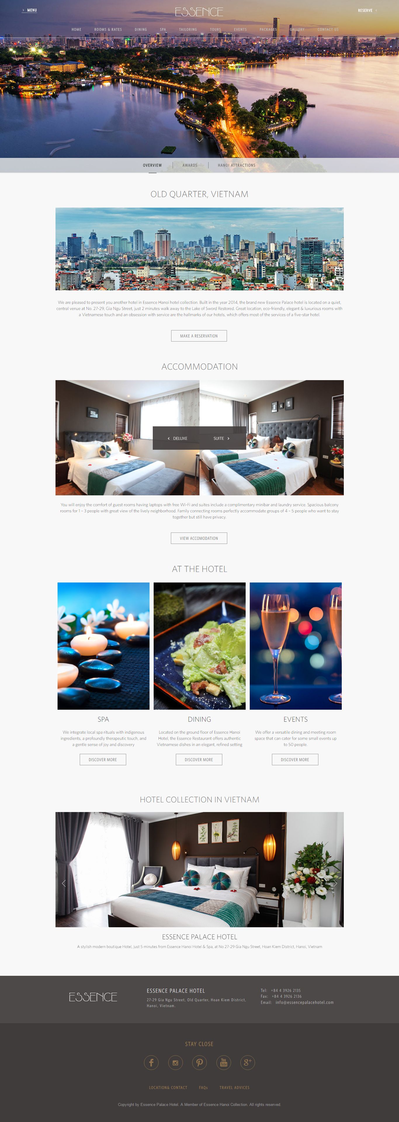 Thiết kế Web khách sạn nhà hàng essencepalacehotel.com